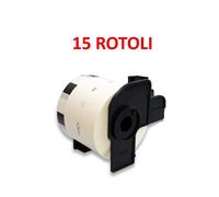 11209 15 ROTOLI ETICHETTE COMPATIBILI 62x29 BROTHER QL500 QL570 QL1050 DK11209
