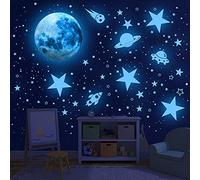 1120PCS Stelle Fluorescenti Adesive Soffitto Adesivi da Parete Pianeti Spazio Stickers Murali Stelles Luna Dots Rocket Adesivo Muro per Bambini Ragazzi Ragazze per Cameretta Kindergarten Nursery