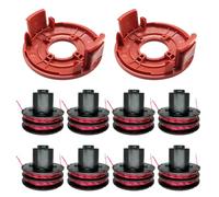 112966 Bobina di ricambio per AL-KO GTE 350/450/550, bobina di ricambio per decespugliatore con copertura RS0010 (8 bobine + 2 coperchi)