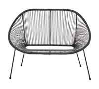 113 cm Panchina da giardino ACAPULCO II Nero
