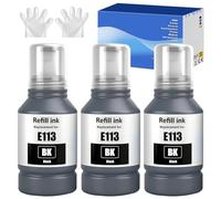 113 Inchiostro compatibile con Epson 113 Bottiglia di inchiostro Multipack per ET-16680 ET-5800 ET-5170 ET-5850 ET-16150 ET-5150 ET-16600 ET-16650 ET-15000 ET-5100 ET-5100 5160 ET-5880 (3 x Nero)
