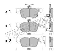 1131.0 TRUSTING Kit pastiglie freno, Freno a disco per HONDA