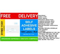 11351 10 ROTOLI DA 1500 ETICHETTE COMPATIBILI DYMO LABELWRITER FARFALLA 54X11