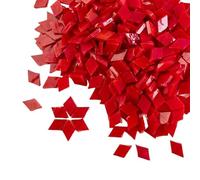 115 g/4 once (circa 200 pezzi) piastrelle a mosaico in mica rombica piastrelle micacee traslucide materiali artigianali fai da te portacandele/paralume/finestra per l'arte e l'artigianato(Red)