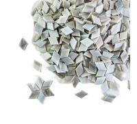 115 g/4 once (circa 200 pezzi) piastrelle a mosaico in mica rombica piastrelle micacee traslucide materiali artigianali fai da te portacandele/paralume/finestra per l'arte e l'artigianato(Grey-Light)