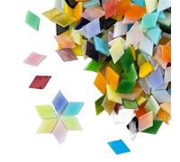 115 g/4 once (circa 200 pezzi) piastrelle a mosaico in mica rombica piastrelle micacee traslucide materiali artigianali fai da te portacandele/paralume/finestra per l'arte e l'artigianato(Color 1)