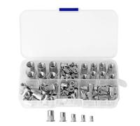 115 Pezzi Dadi Rivetti Filettati M3 M4 M5 M6 M8, Boccole Filettate per Legno, Dadi Filettatio a Testa Piatta in Acciaio Inox, Inserti Filettati per Legno Mobili Piastre Metalliche Tubi
