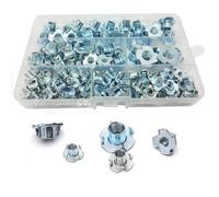 115 Pezzi Kit Dadi a T, Dadi Guida M4 M5 M6 M8 M10, Acciaio Carbonio Zincato 4 D