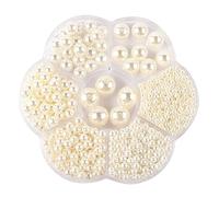 1150 Pezzi Perle per Decorazione 3-12mm Avorio, Riempimento Vasi, DIY con Scatola di Conservazione, Perle in Resina Naturale Non Tossica