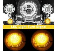 1156 Rear LED Turn Signal Insert Lights for Dyna Touring Street Road Glide Amber