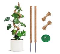 115CM Palo del Muschio per la Pianta,pali Piegabili della Fibra di Cocco Bastone del Muschio Della Pianta,Porta Piante Rampicanti per Piante da Interno(2×115CM)