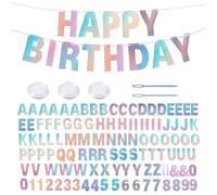 116 striscioni personalizzati con lettere scintillanti fai da te personalizzati e riutilizzabili per compleanno, benvenuto a casa, decorazione per feste di nozze (arcobaleno)