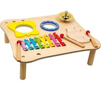 1166 Tavolo musicale in legno small foot, incl. xilofono, tamburello, bacchette in legno, a partire da 3 anni