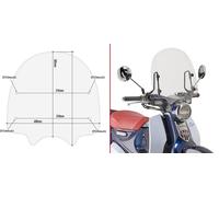 GIVI Parabrezza Trasparente senza Attacchi per Honda SUPER CUB 125 2018-2022