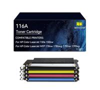 116A Cartucce toner compatibile per HP Nero Giallo Magenta Ciano, con chip | Sostituzione for cartuccia toner 116A for stampante Laser Enterprise 150a 150nw MFP 178nw 178nwg 179fnw 179fwg(4 colors)