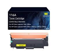 116A Cartucce toner compatibile per HP Nero Giallo Magenta Ciano, con chip | Sostituzione for cartuccia toner 116A for stampante Laser Enterprise 150a 150nw MFP 178nw 178nwg 179fnw 179fwg(Yellow)