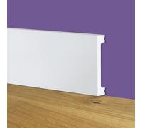 116ml bancale di Battiscopa SQUADRATO BIANCO Passacavo 75x13x2000mm in POLIMERI