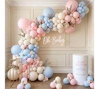 117 pezzi di palloncini in varie dimensioni di 18, 10 e 5 pollici, kit di arco di palloncini rosa e blu, adatto per rivelazioni di genere, feste di compleanno, matrimoni, addii al nubilato, anniversar
