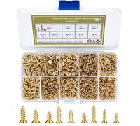 1170 Pezzi Viti Piccole, Autofilettanti a Testa Croce e Piatta, Set Micro per Legno, Autoperforanti - Oro, M2, M2.5, M3