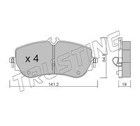 1175.0 TRUSTING Kit pastiglie freno, Freno a disco per MAN,VW