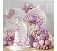 119 pezzi Kit arco di palloncini viola polveroso e rosa, set di ghirlanda di palloncini viola e rosa con palloncini grigi, lavanda, oro, rosa, bianchi e trasparenti, adatto per ragazzi, ragazze, bambi