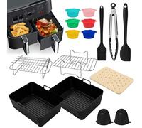 119PCS Accessori Friggitrice ad Aria Per Friggitrice Ad Aria Ninja Air Fryer 10,4 L Af500eu, Con Griglia, Tazza In Silicone, Clip Antiscottatura, Carta Assorbente Per Olio, Pinze, Raschietto, Spazzola