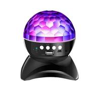 (11cm, black) Led Disco Ball Bluetooth Speaker, 360 Degree Rotating, Creative Gift, Durable Abs, 3w, 100hz-20khz, Night Light