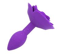 11CM Rose Flower Anal Plug, Morbido Silicone Smooth Butt Plug, Anus Giocattoli Sesso Adulti Masturbatore Prostata Massaggio per Uomini Donne Dilator (Viola)