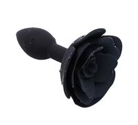 11CM Rose Flower Anal Plug, Morbido Silicone Smooth Butt Plug, Anus Giocattoli Sesso Adulti Masturbatore Prostata Massaggio per Uomini Donne Dilator (Nero)