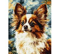 11CT Cane Animale Diy Kit Punto Croce Papillon Dei Cartoni Animati Kit Schemi Punto Croce Set Ricamo Stampato，Artigianato Ricamo Arte Per Arredamento Casa 80x100cm