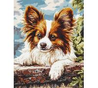 11CT Cane Animale Diy Kits De Bordado Punto Cruz Papillon Dei Cartoni Animati Kit Schemi Punto Croce Set Ricamo Stampato，Artigianato Ricamo Arte Per Arredamento Casa 80x100cm