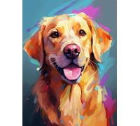11CT Cane Animale Kit Punto A Croce Golden Retriever Dei Cartoni Animati Kit Schemi Punto Croce Set Ricamo Stampato，Artigianato Ricamo Arte Per Arredamento Casa 80x100cm