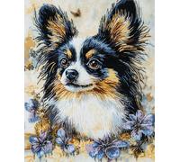 11CT Cane Animale Stampato Facile Modelli Ricamo Per Artigianato Papillon Fantasy Kit Ricamo Punto Croce Contato Timbrato Tessuto Ricamo Artigianato Set Per Decorare La Casa 30x40cm
