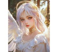 11Ct Kit Punto Croce Cross Stitch Embroidery Ricami,Bellissima Ragazza Angelo Anime 40X50Cm Schemi Quadri Set Ricamo Punto Croce Kit Da Ricamare Principianti Starter Prestampato Stampato