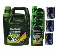 11L Olio Motore FANFARO VSX 5W-40 3x MANNOL Flush Motore ADDITIVO