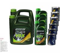 11L Olio Motore FANFARO VSX 5W-40 3x MANNOL Leak-Stop ADDITIV+Flush Motore