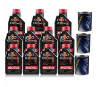 11L Olio Motore Motul 8100 Eco-nergy 5W30 3x MANNOL Flush Motore ADDITIVO