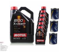 11L Olio Motore Motul 8100 X-Clean+ 5W30 3X MANNOL Flush Motore Additivo