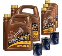 11L olio motore pemco idrive 140 15W-40 3x mannol Motor Flush