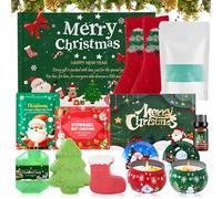 11PCS Confezioni Regalo Natale Donna, Set Donna Regalo, Set Bagno donna Regalo con Calzini Natalizi, Candele Natale, Bath Bomb, Sali da Bagno, Sapone, Maschere per Occhi e Labbra, Amici e Parenti