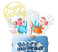 11PCS Decorazioni Per Torte A Tema Oceano 3D, Sea Cake Topper, Decorazioni Per Torte Con Balena, Per Bambini Sotto Il Mare Oceano Mare Mondo Tema Compleanno Baby Shower Party Supplies
