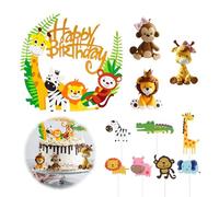11Pcs Decorazioni Per Torte Animali Cake Topper Decorazione Giungla Riutilizzabili Decorazione per Torta Compleanno Animali Della Giungla Decorazioni per Feste di Compleanno Matrimonio Baby Shower