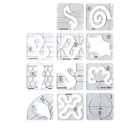11PCS Free-Motion Quilting Template Set-Cucito Righello & Trasparente Mark Acrilico Righello & Stiraggio Righello per DIY Macchina Quilting