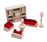 11pcs Mobili da bambola in legno naturale per lounge (non includono il cuscino