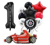 11PCS Palloncini per Auto da Corsa,Decorazioni Festa Compleanno 1 Anni,Auto Compleanno di Decorazione,Decorazioni per Festa a Tema di Corsa,per Bambini Decorazione di Festa