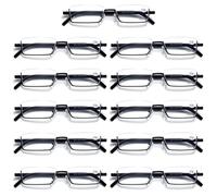 11PK Mezzo Cerchio Montatura Metallo Piccolo da Uomo Occhiali Lettura Blu Luce