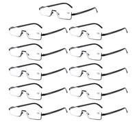 11PK Uomo Mezza Montatura Metallo Occhiali da Lettura Blu Luce per Piccolo A