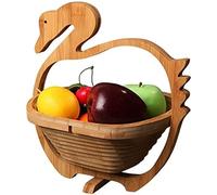 11x 11,8 pollici cestino di frutta in bambù pieghevole, cesto di frutta secchi pieghevole, cesto di snack in legno, supporto per ciotola di frutta creativa per tavolo da cucina, oca, costruttivo23