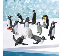 11x PVC Simulazione Oceano Animale Pinguino Giocattolo Creature in miniatura