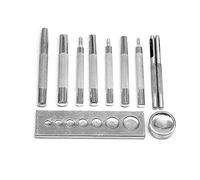 11x/Set Strumento Per Punzonatura In Pelle Kit Fustellatura A Scatto Setter Rivetti Con Borchie A Pressione Base Installare Pulsante Rivetto E H